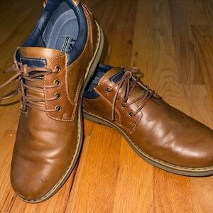 Izod Men’s Brown Leather memory foam Shoes 11.5